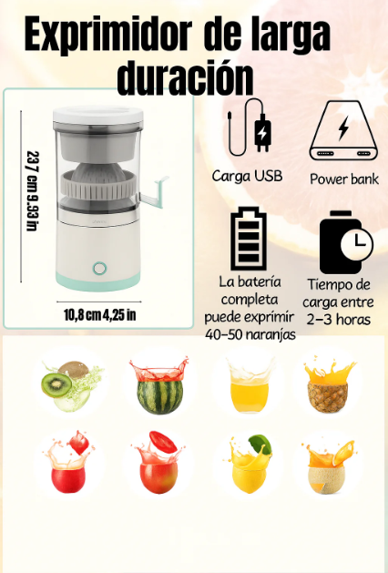 Exprimidor Eléctrico de Cítricos Inalámbrico con Carga USB