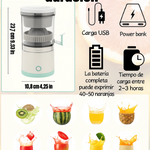 Exprimidor Eléctrico de Cítricos Inalámbrico con Carga USB